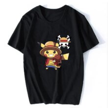 Pikachu Luffy Printed Casual T-Shirt Pikachu Luffy Printed Casual T-Shirt