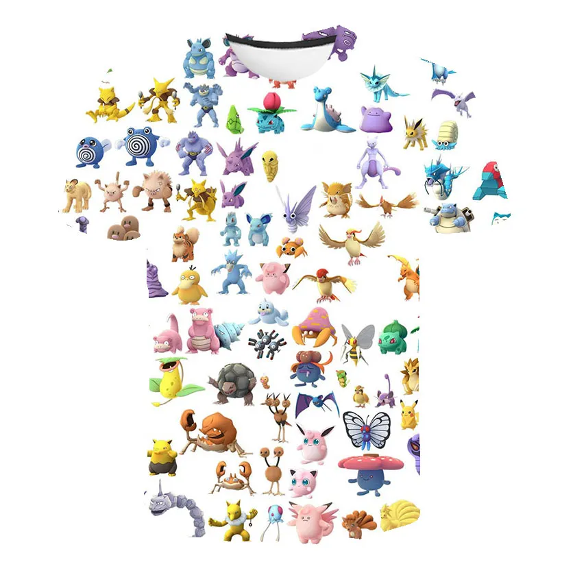 Pokemon Pikachu 3D Print Short Sleeve Casual T-Shirt Pokemon Pikachu 3D Print Short Sleeve Casual T-Shirt