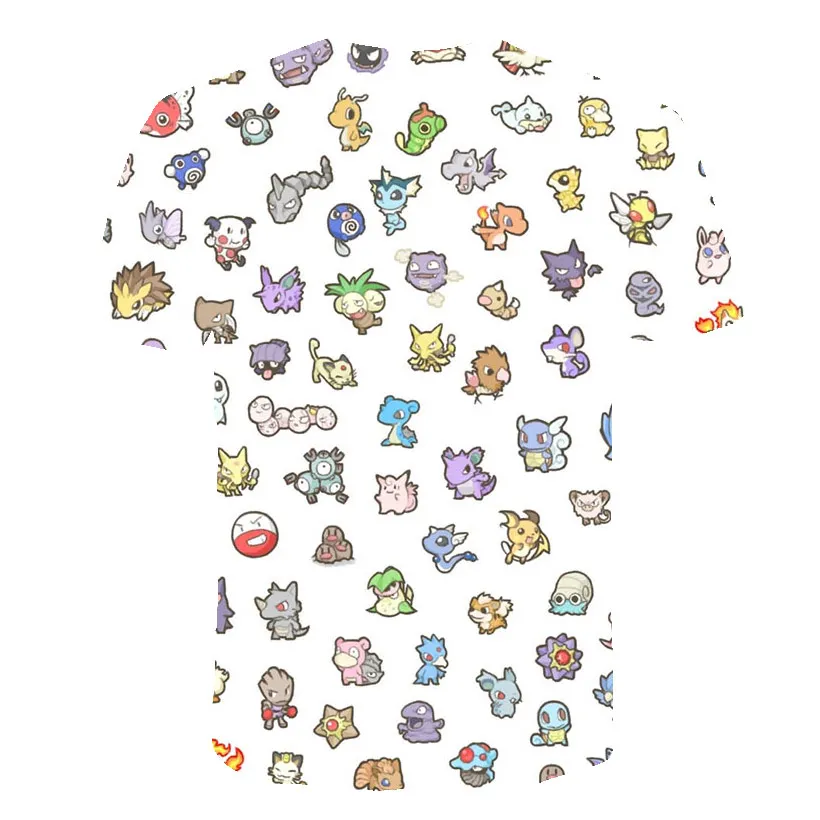Pokemon Pikachu 3D Print Short Sleeve Casual T-Shirt Pokemon Pikachu 3D Print Short Sleeve Casual T-Shirt