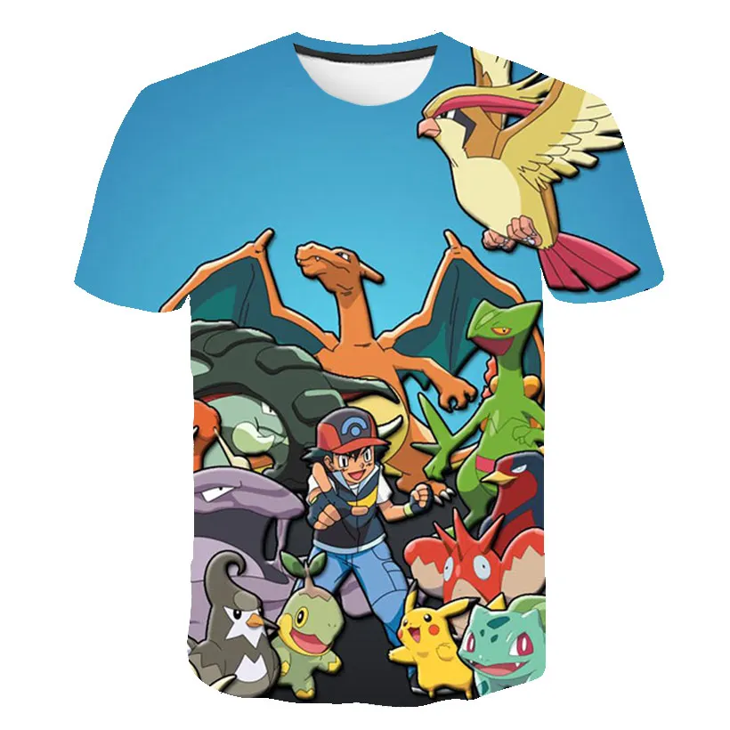 Pokemon Pikachu 3D Print Short Sleeve Casual T-Shirt Pokemon Pikachu 3D Print Short Sleeve Casual T-Shirt