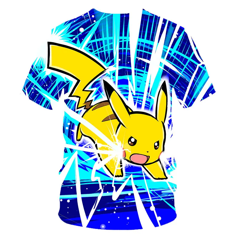 3D Cartoon Print Pokemon Pikachu Casual T-Shirt