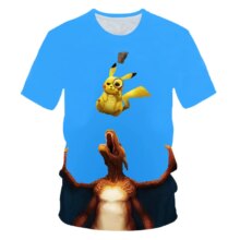 3D Cartoon Print Pokemon Pikachu Casual T-Shirt 3D Cartoon Print Pokemon Pikachu Casual T-Shirt