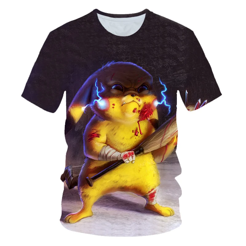 3D Cartoon Print Pokemon Pikachu Casual T-Shirt