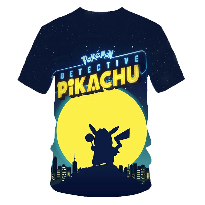 3D Cartoon Print Pokemon Pikachu Casual T-Shirt