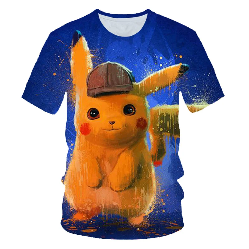 3D Cartoon Print Pokemon Pikachu Casual T-Shirt