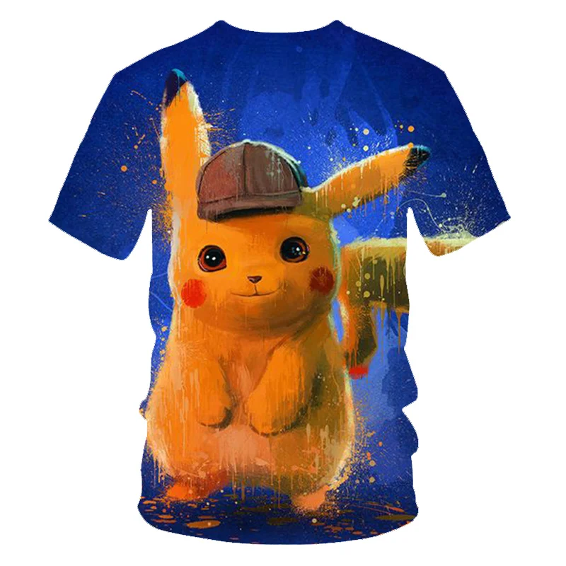 3D Cartoon Print Pokemon Pikachu Casual T-Shirt