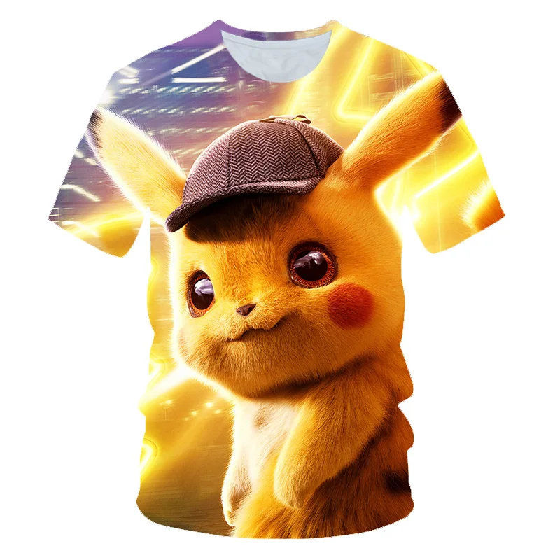 3D Cartoon Print Pokemon Pikachu Casual T-Shirt