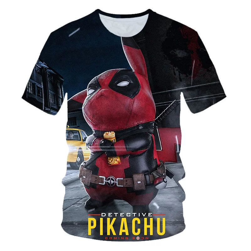 3D Cartoon Print Pokemon Pikachu Casual T-Shirt