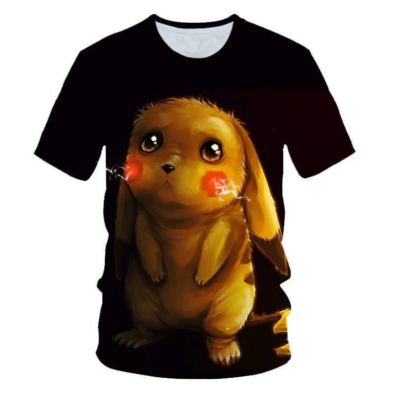 3D Cartoon Print Pokemon Pikachu Casual T-Shirt