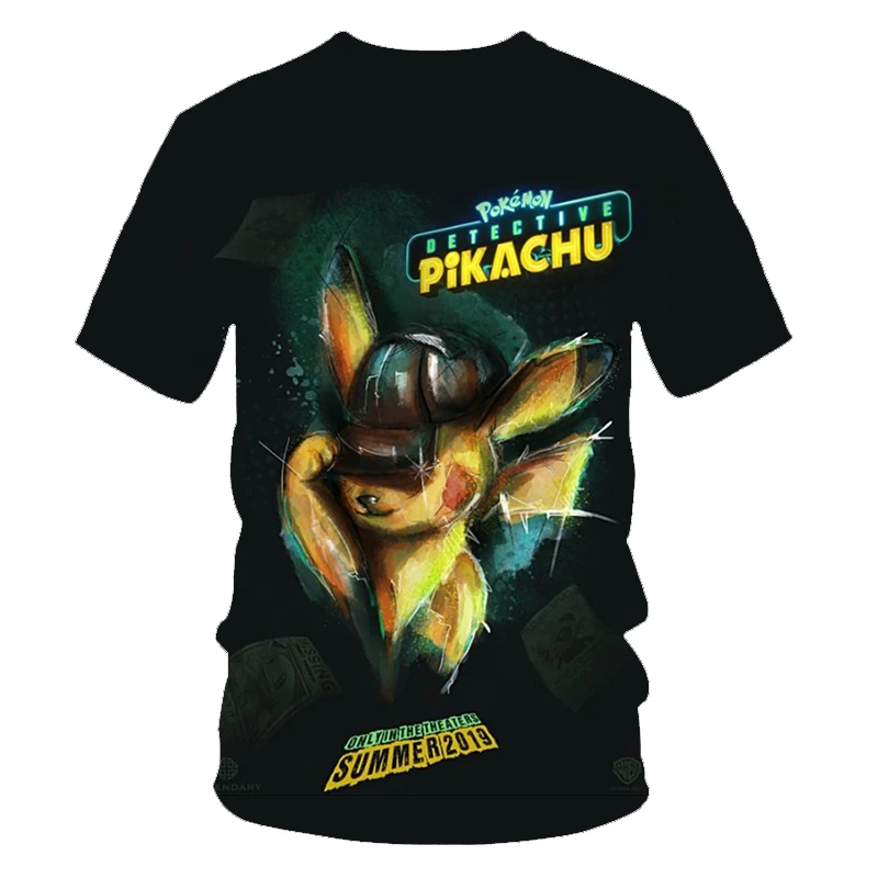 3D Cartoon Print Pokemon Pikachu Casual T-Shirt