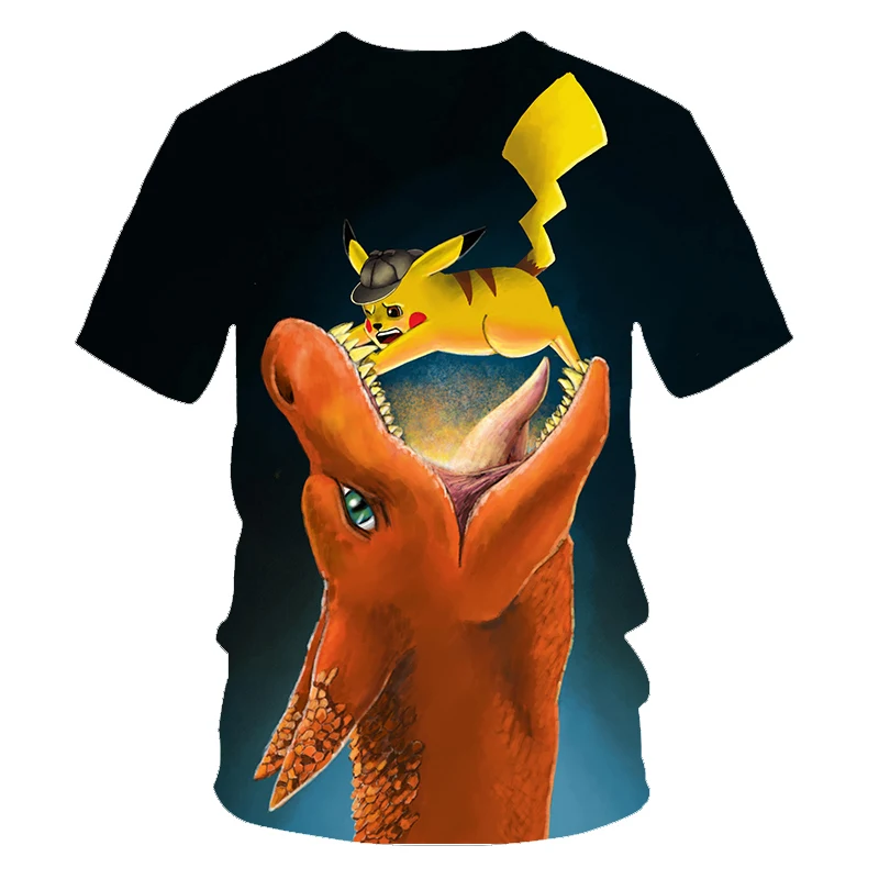 3D Cartoon Print Pokemon Pikachu Casual T-Shirt