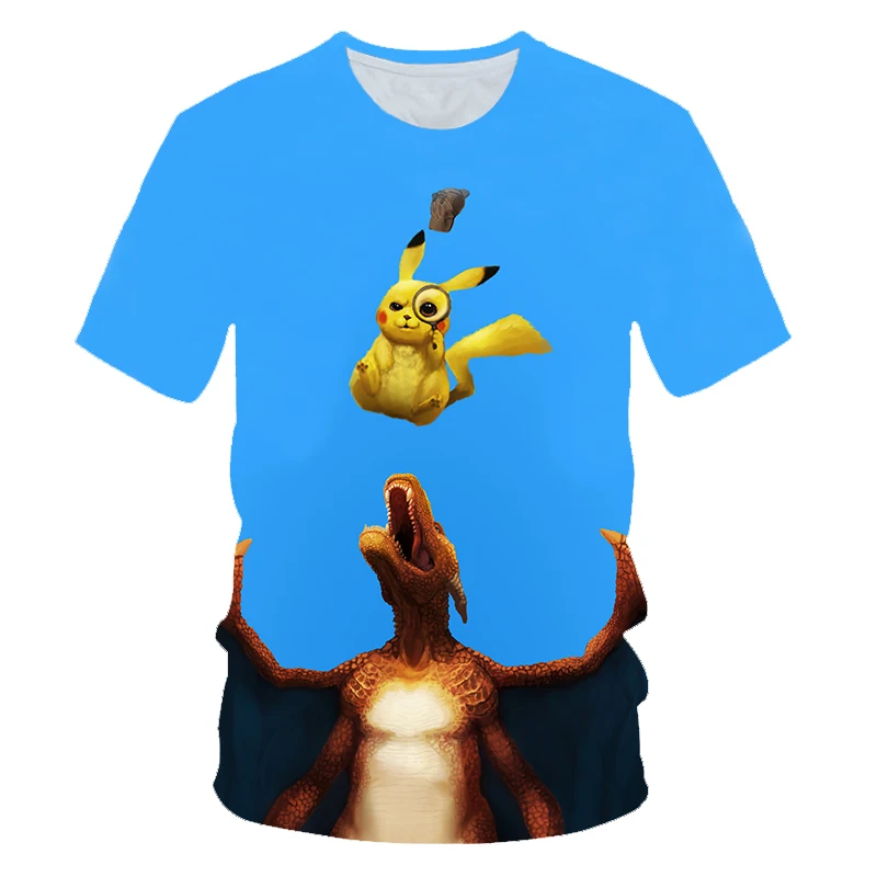 3D Cartoon Print Pokemon Pikachu Casual T-Shirt