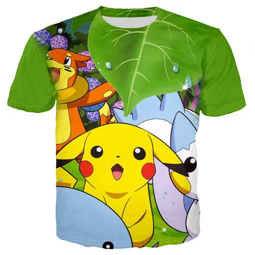 3D Pokemon Detective Pikachu Print Casual T-Shirt