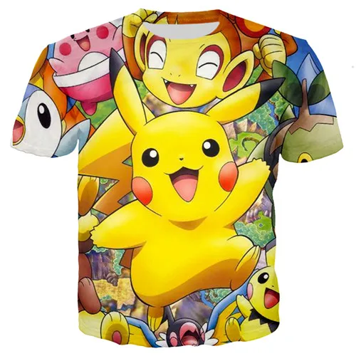 3D Pokemon Detective Pikachu Print Casual T-Shirt