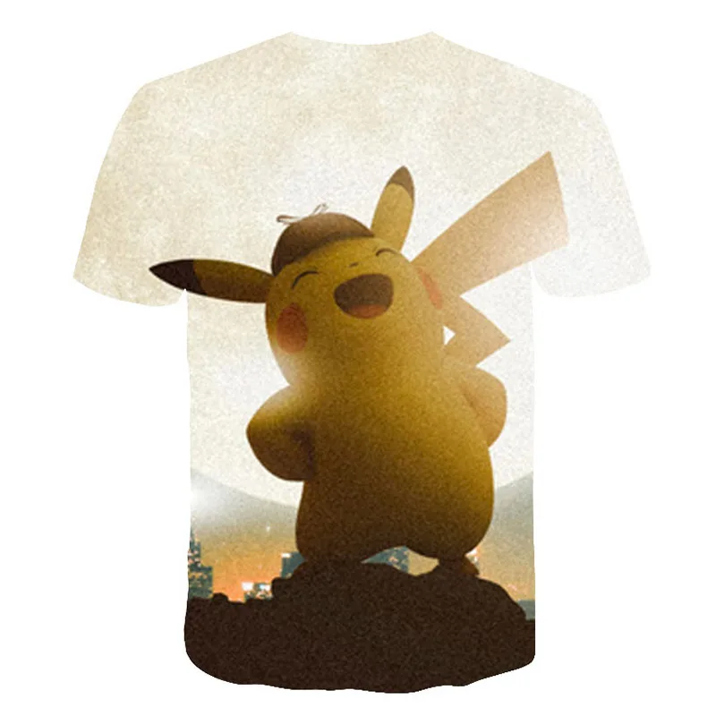 Pokemon Pikachu Detective Style 3D Printed T-Shirt Pokemon Pikachu Detective Style 3D Printed T-Shirt