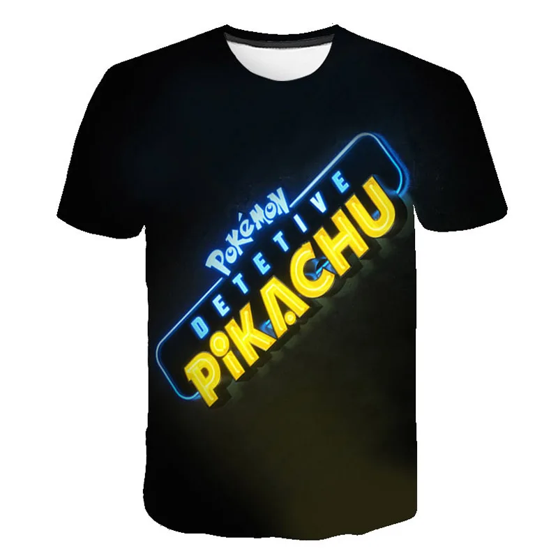 Pokemon Pikachu Detective Style 3D Printed T-Shirt Pokemon Pikachu Detective Style 3D Printed T-Shirt