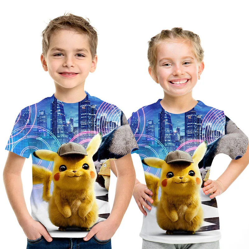 Kawaii Cartoon Pikachu Pokemon Casual T-Shirt Kawaii Cartoon Pikachu Pokemon Casual T-Shirt