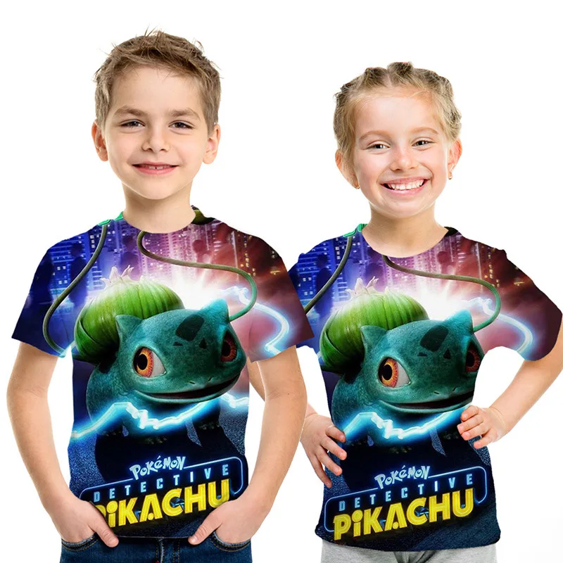 Kawaii Cartoon Pikachu Pokemon Casual T-Shirt Kawaii Cartoon Pikachu Pokemon Casual T-Shirt