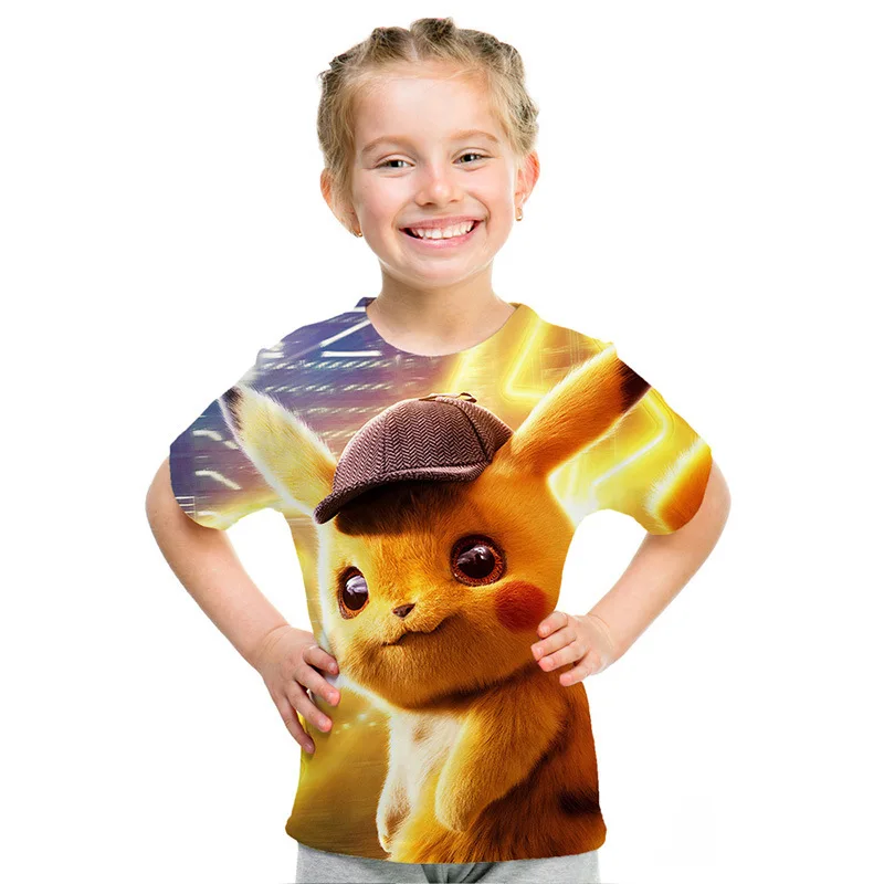 Kawaii Cartoon Pikachu Pokemon Casual T-Shirt Kawaii Cartoon Pikachu Pokemon Casual T-Shirt