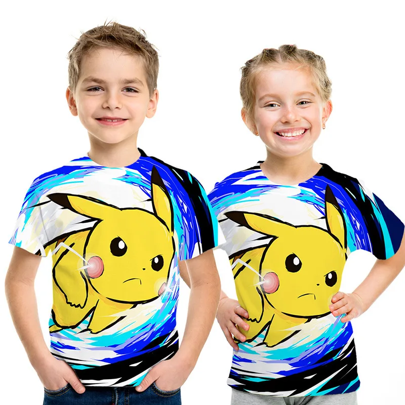 Kawaii Cartoon Pikachu Pokemon Casual T-Shirt Kawaii Cartoon Pikachu Pokemon Casual T-Shirt