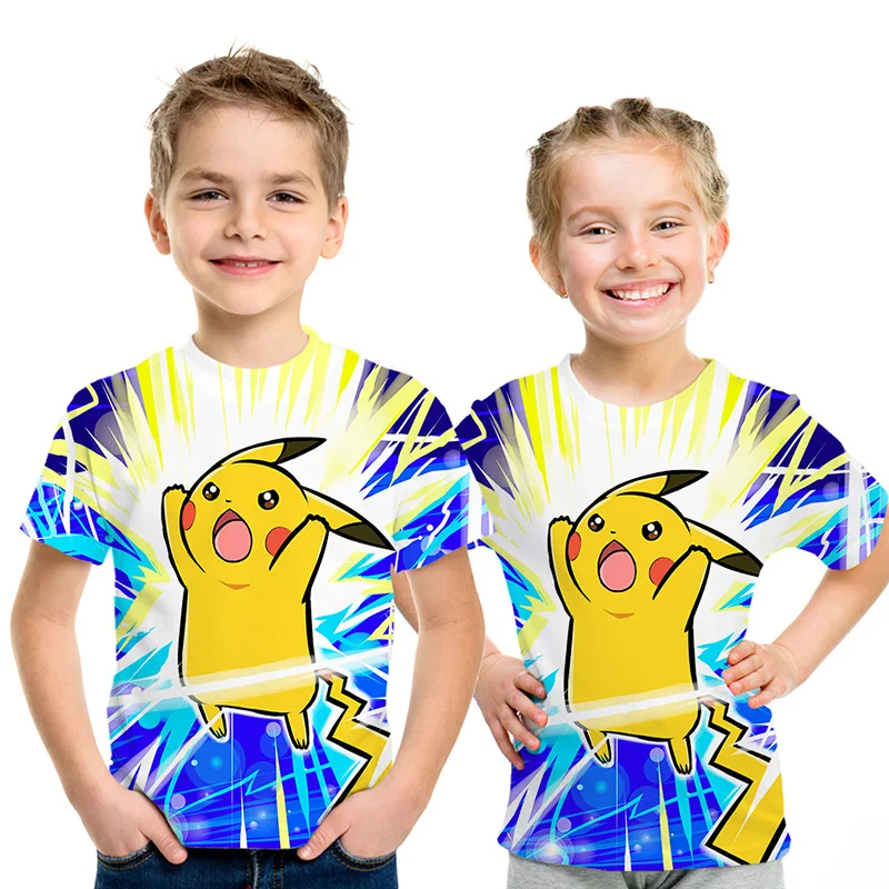 Kawaii Cartoon Pikachu Pokemon Casual T-Shirt Kawaii Cartoon Pikachu Pokemon Casual T-Shirt