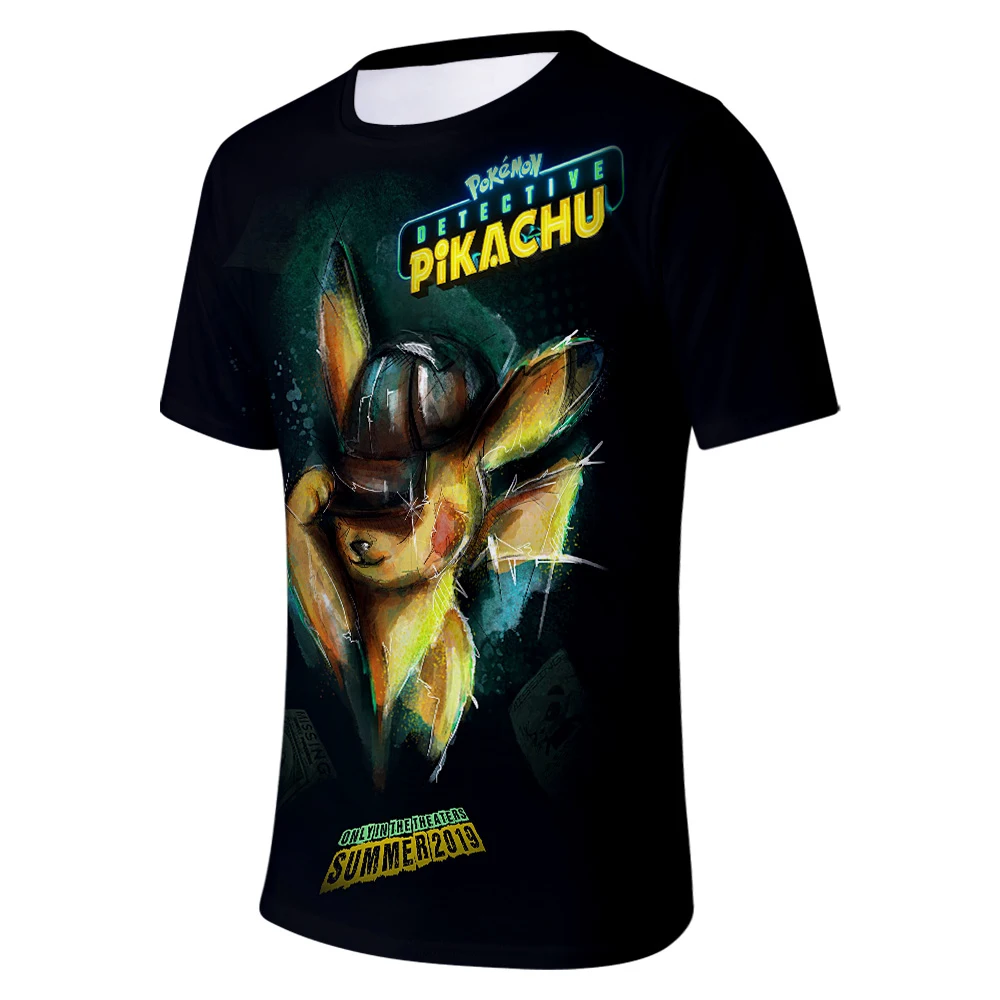 3D Detective Pikachu Short Sleeve T-Shirt