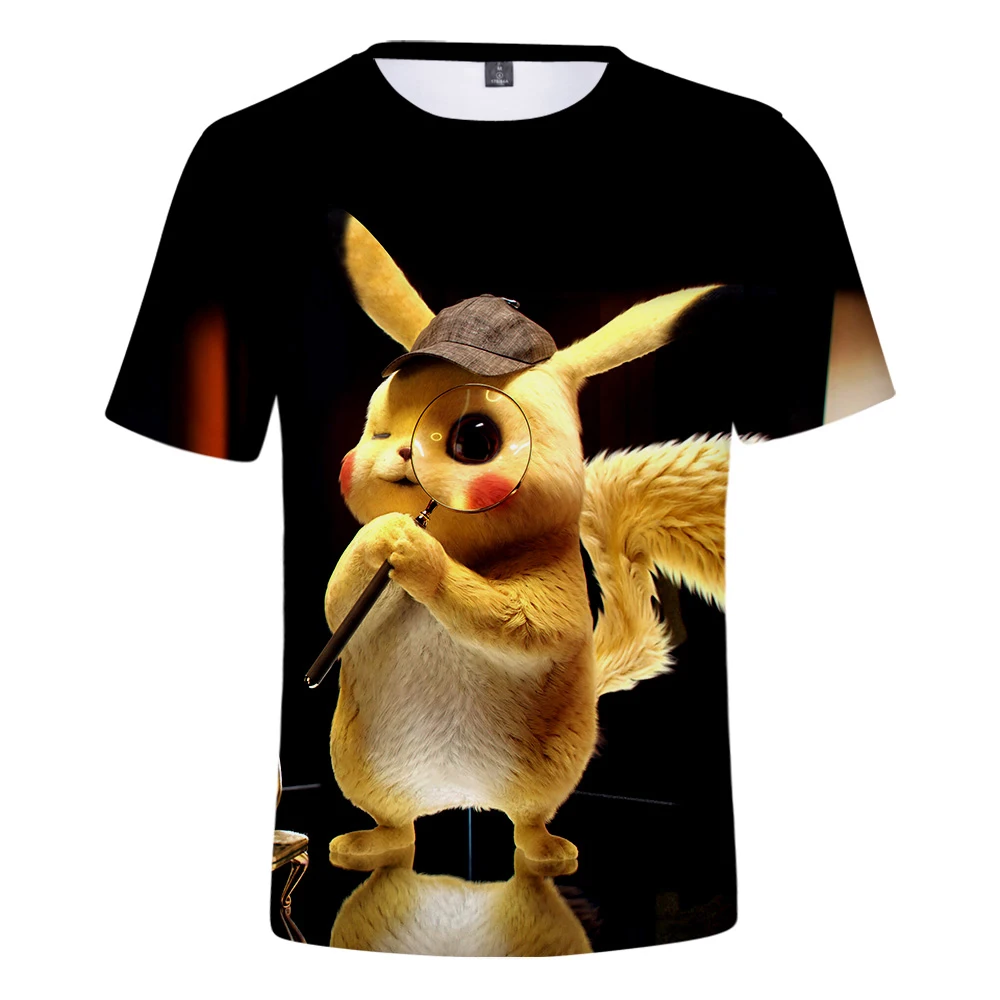 3D Detective Pikachu Short Sleeve T-Shirt