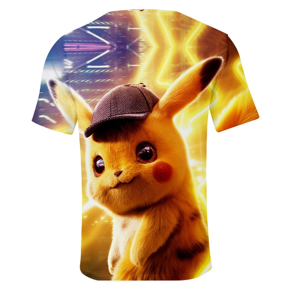 3D Detective Pikachu Short Sleeve T-Shirt