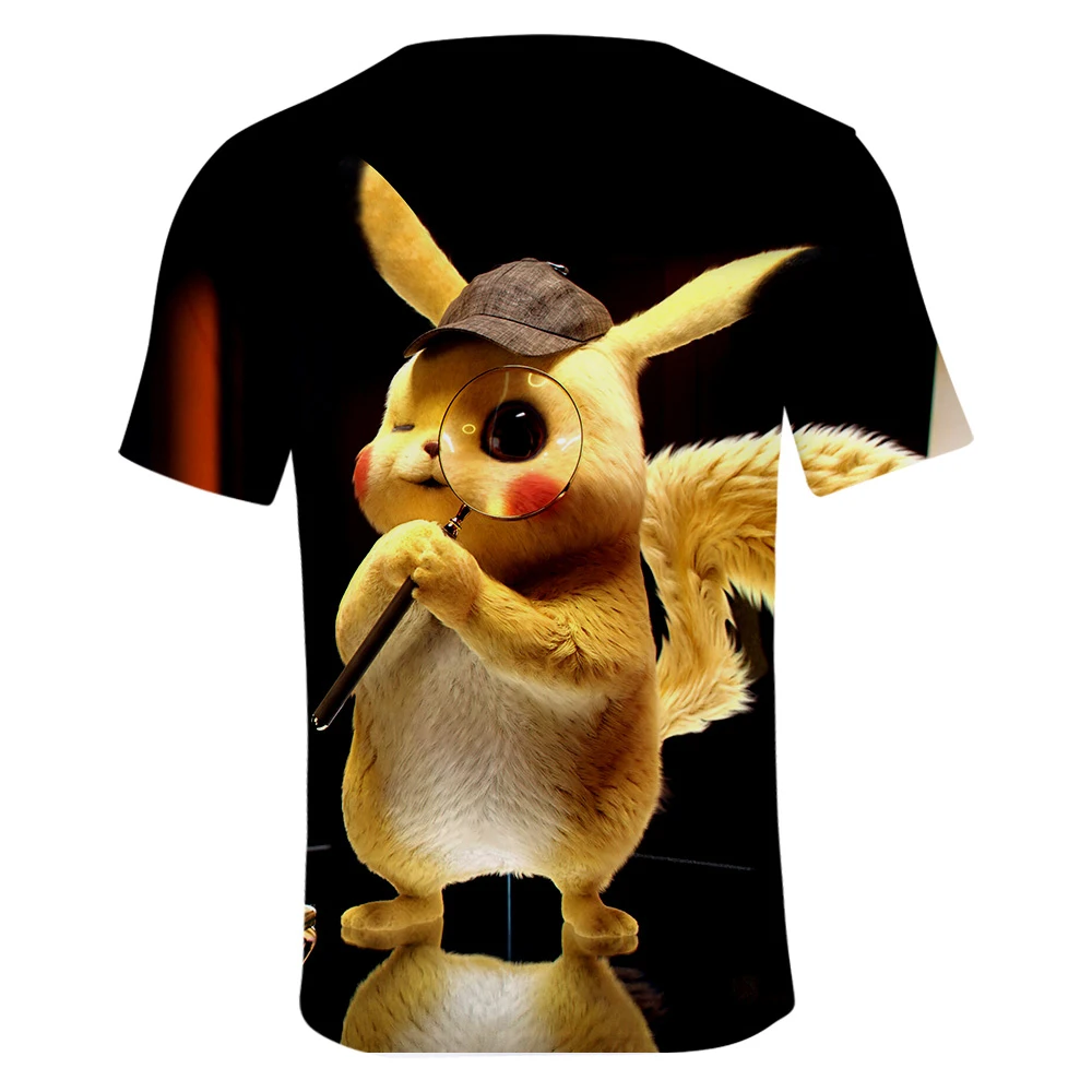 3D Detective Pikachu Short Sleeve T-Shirt