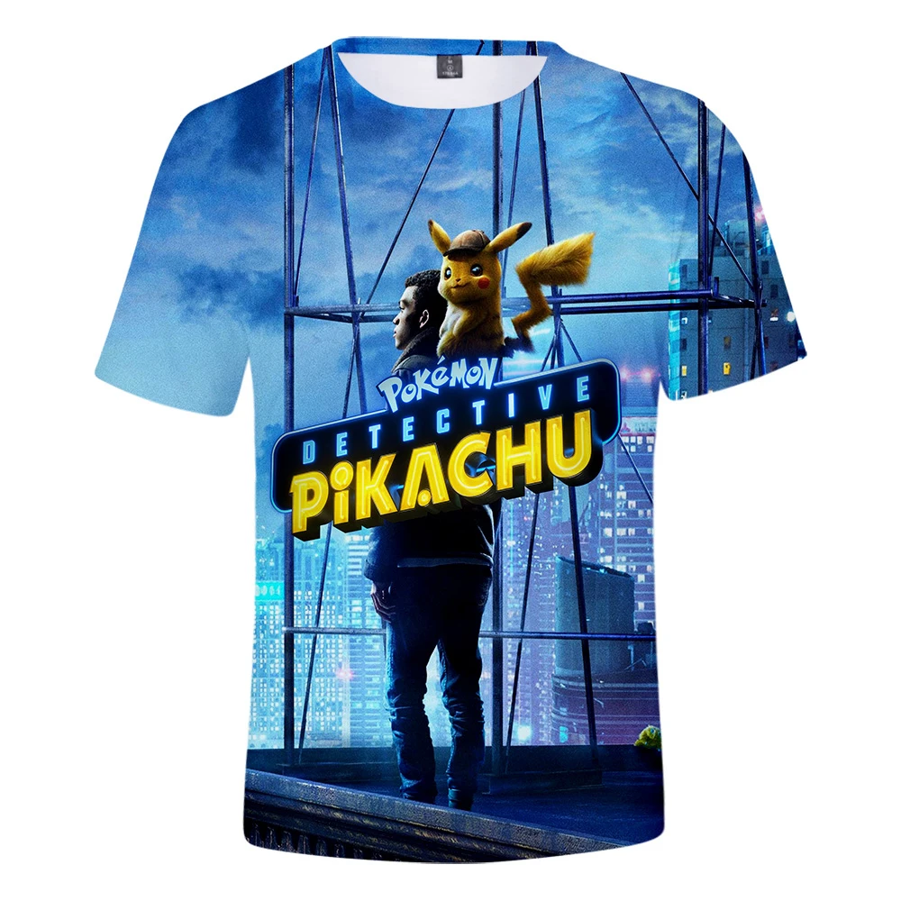 3D Detective Pikachu Short Sleeve T-Shirt