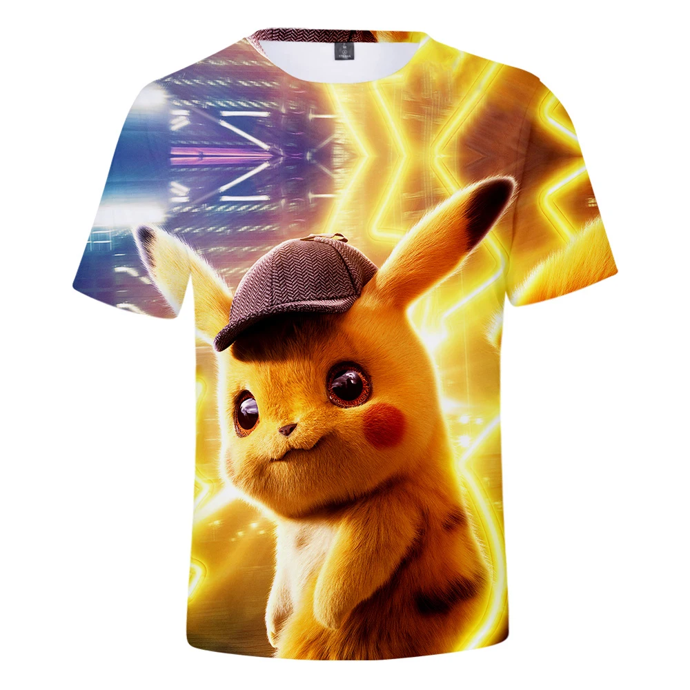 3D Detective Pikachu Short Sleeve T-Shirt