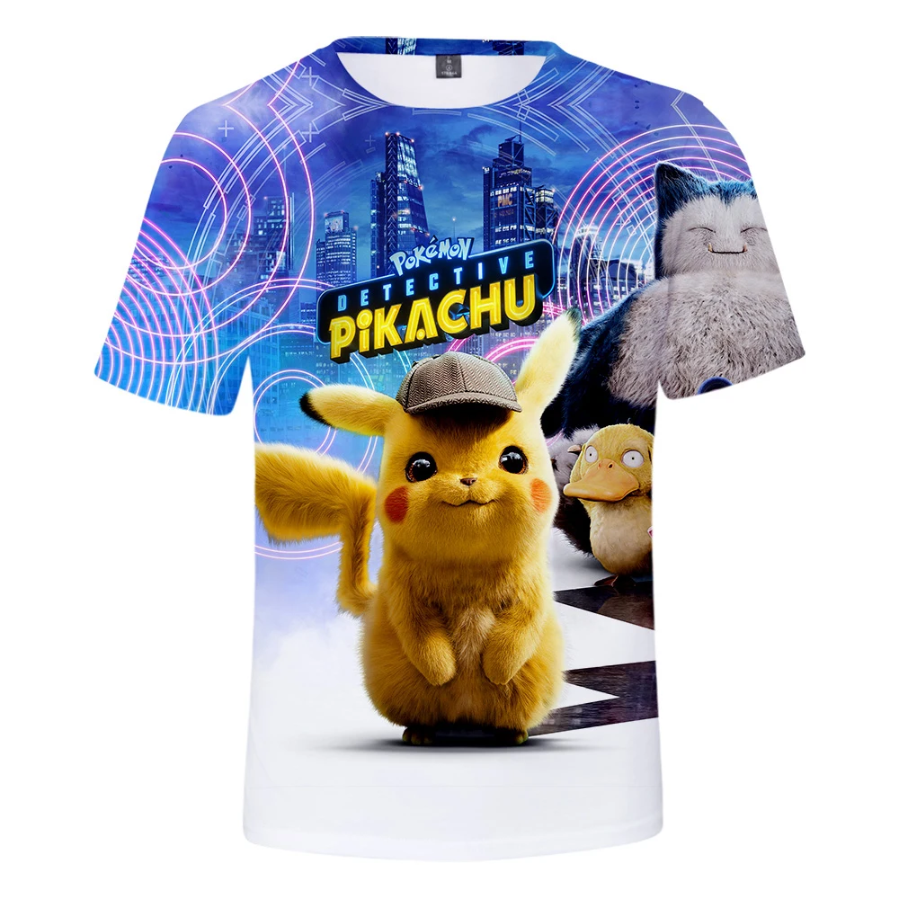 3D Detective Pikachu Short Sleeve T-Shirt