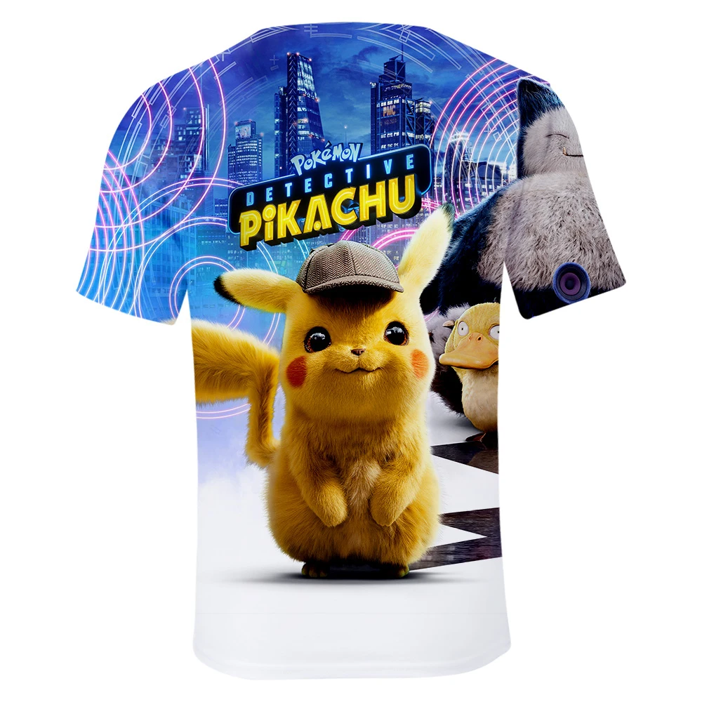 3D Detective Pikachu Short Sleeve T-Shirt