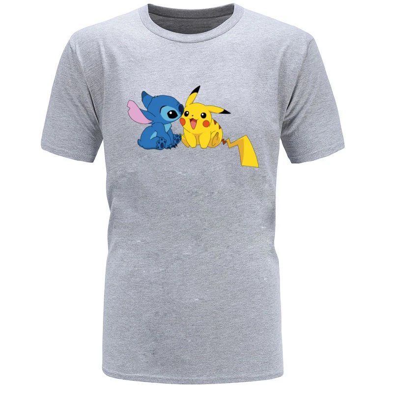 Pokemon Pikachu And Stitch Cartoon T-Shirt