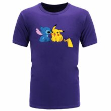 Pokemon Pikachu And Stitch Cartoon T-Shirt Pokemon Pikachu And Stitch Cartoon T-Shirt