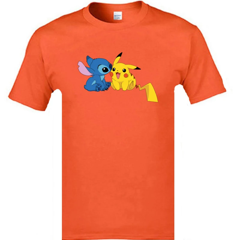 Pokemon Pikachu And Stitch Cartoon T-Shirt