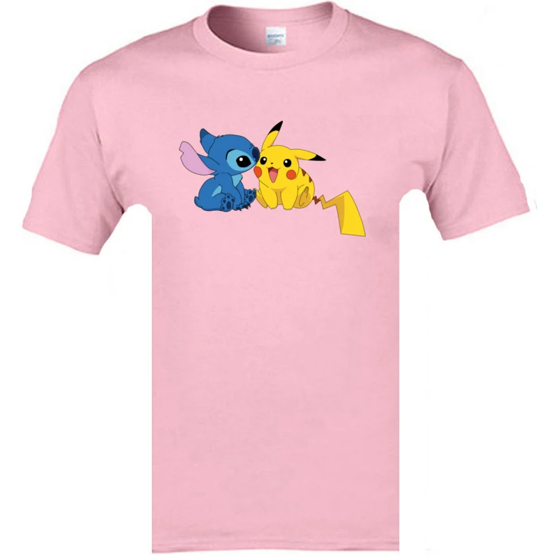 Pokemon Pikachu And Stitch Cartoon T-Shirt