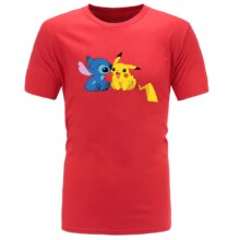 Pokemon Pikachu And Stitch Cartoon T-Shirt Pokemon Pikachu And Stitch Cartoon T-Shirt