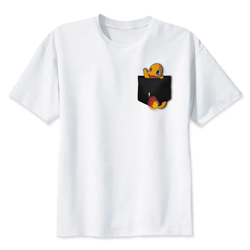 Pokemon Pikachu Printed Pocket Design Short Sleeve T-Shirt