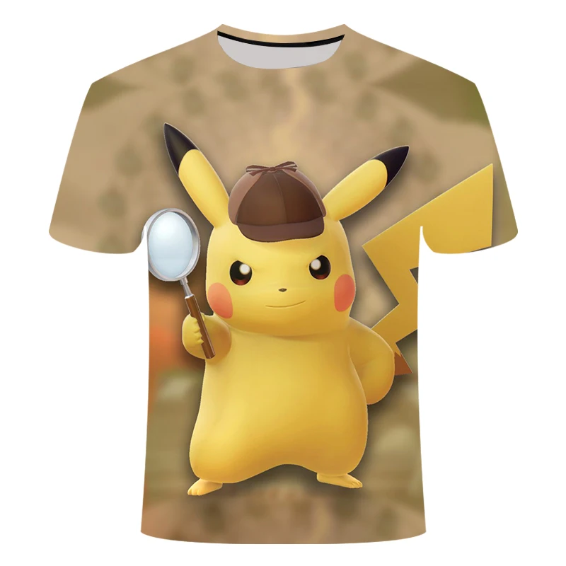 Anime Detective Pokemon Pikachu 3D Printed Casual T-Shirt Anime Detective Pokemon Pikachu 3D Printed Casual T-Shirt