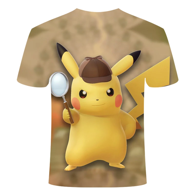 Anime Detective Pokemon Pikachu 3D Printed Casual T-Shirt Anime Detective Pokemon Pikachu 3D Printed Casual T-Shirt