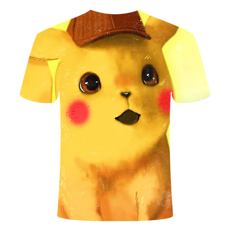 Anime Detective Pokemon Pikachu 3D Printed Casual T-Shirt Anime Detective Pokemon Pikachu 3D Printed Casual T-Shirt