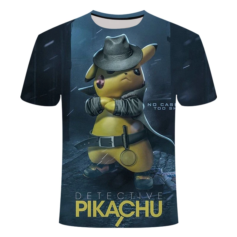 Anime Detective Pokemon Pikachu 3D Printed Casual T-Shirt Anime Detective Pokemon Pikachu 3D Printed Casual T-Shirt