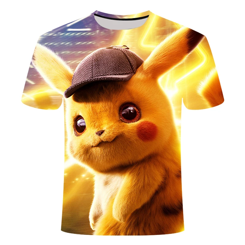 Anime Detective Pokemon Pikachu 3D Printed Casual T-Shirt Anime Detective Pokemon Pikachu 3D Printed Casual T-Shirt