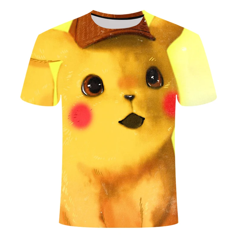 Anime Detective Pokemon Pikachu 3D Printed Casual T-Shirt Anime Detective Pokemon Pikachu 3D Printed Casual T-Shirt