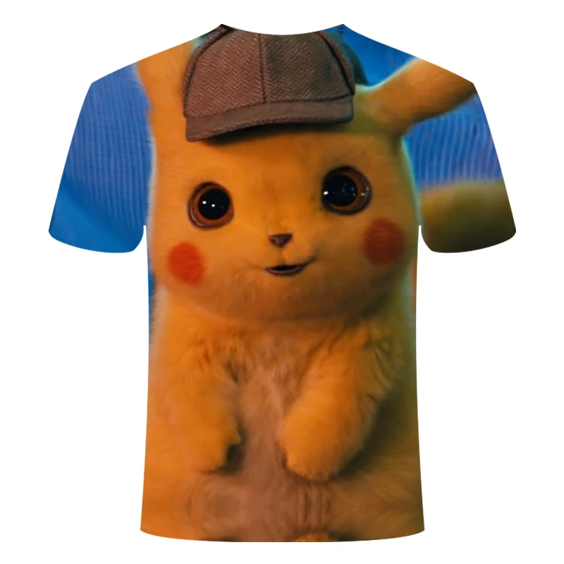 Anime Detective Pokemon Pikachu 3D Printed Casual T-Shirt Anime Detective Pokemon Pikachu 3D Printed Casual T-Shirt