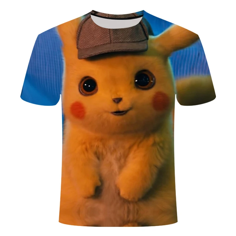 Anime Detective Pokemon Pikachu 3D Printed Casual T-Shirt Anime Detective Pokemon Pikachu 3D Printed Casual T-Shirt