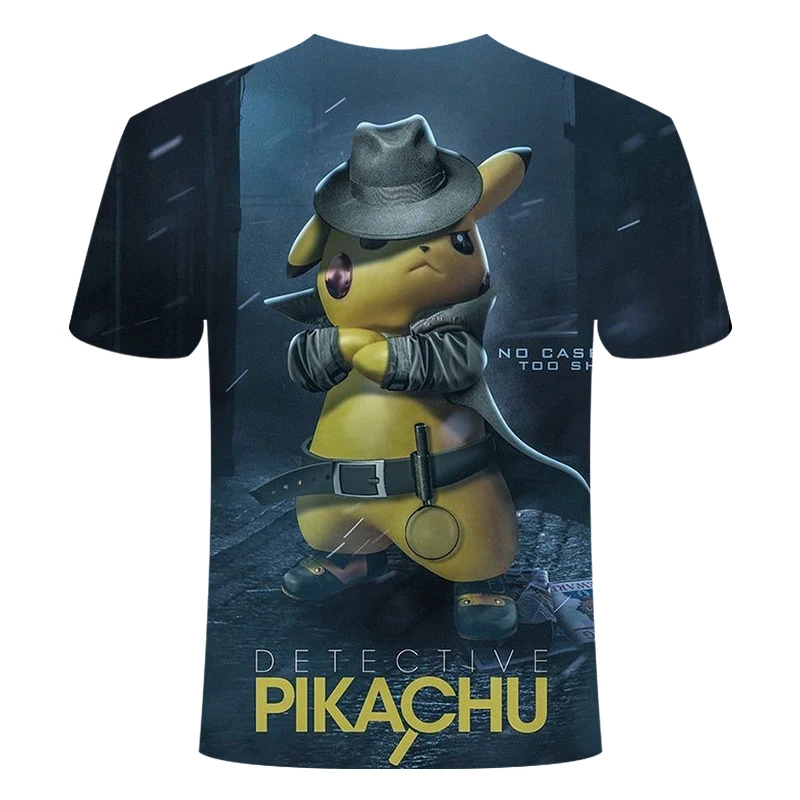 Anime Detective Pokemon Pikachu 3D Printed Casual T-Shirt Anime Detective Pokemon Pikachu 3D Printed Casual T-Shirt