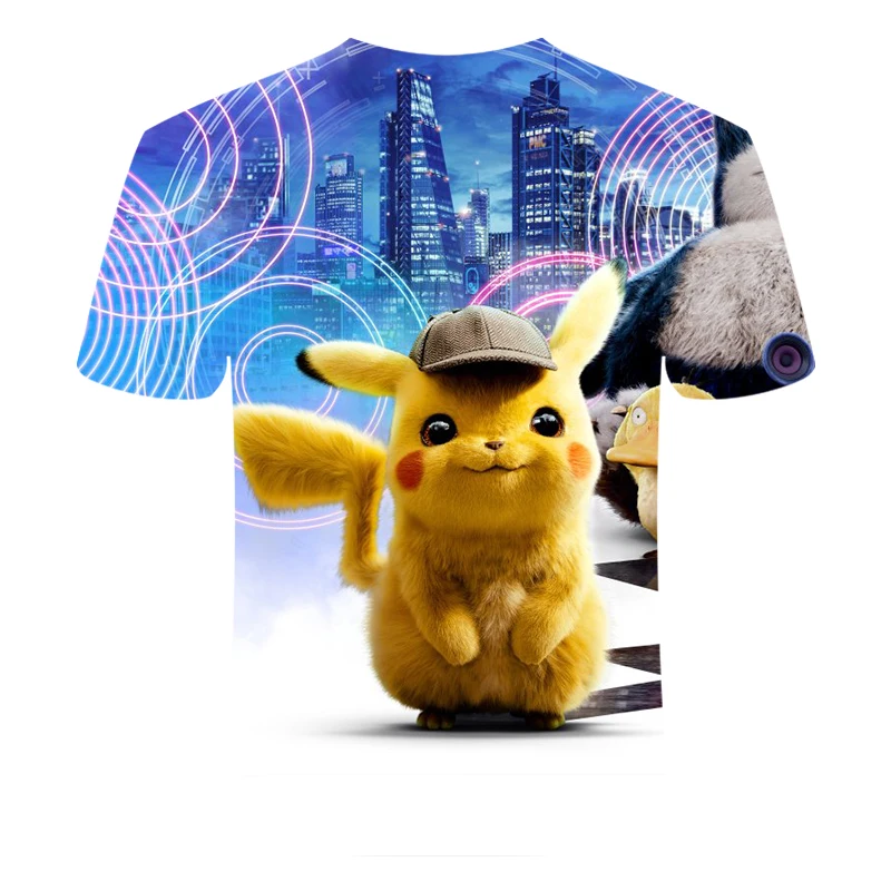 Anime Detective Pokemon Pikachu 3D Printed Casual T-Shirt Anime Detective Pokemon Pikachu 3D Printed Casual T-Shirt