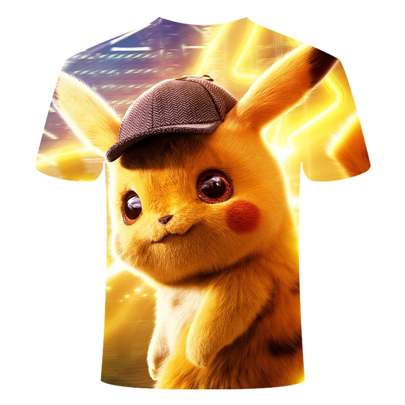 Anime Detective Pokemon Pikachu 3D Printed Casual T-Shirt Anime Detective Pokemon Pikachu 3D Printed Casual T-Shirt